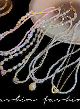 超仙气时尚简约复古串珠珍珠项链