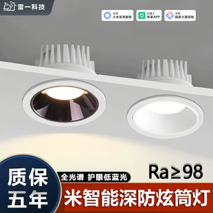 支持于米家APP智能防眩光筒灯语音无主灯客厅卧室嵌入式调光射灯