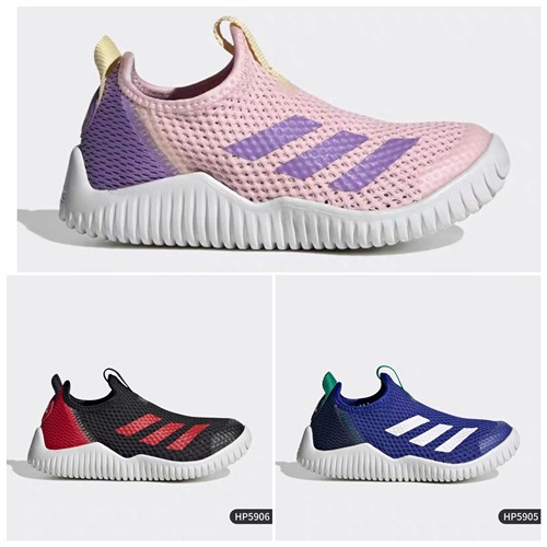果果正品Adidas男女小童2024新款超轻夏季网眼一脚蹬海马鞋HP5908