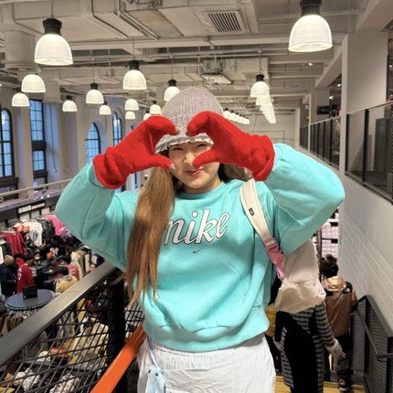 Nike/耐克 大童宽松加绒保暖短款圆领针织运动卫衣FZ5566-338