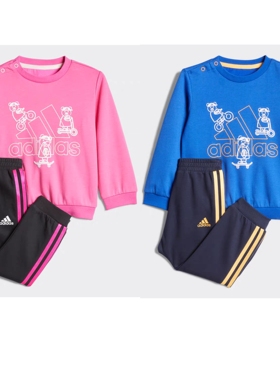 Adidas/阿迪达斯0-4岁小童宝宝圆领印花针织套装H38364 H38365