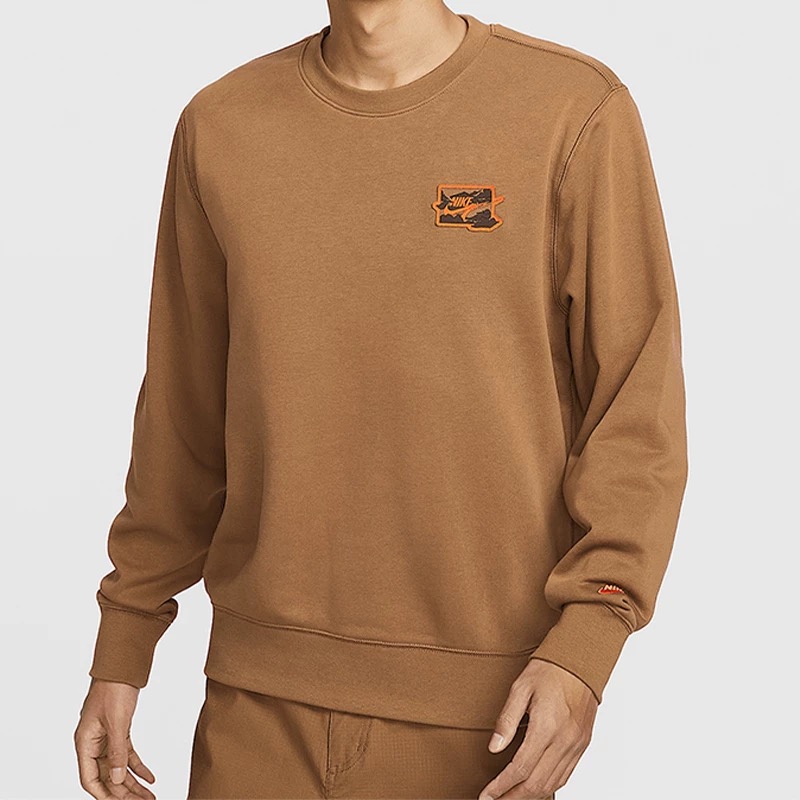 NIKE/耐克男子新款宽松舒适复古休闲圆领线圈长袖卫衣FZ0765-281