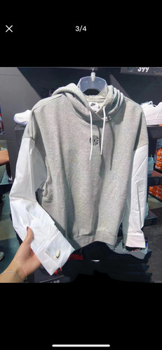 Nike/耐克 女子线圈宽松型刺绣标针织运动休闲套头卫衣DD5053-063