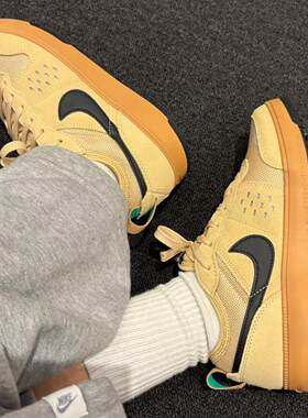 Nike/耐克 city 舒适防滑耐磨低帮亚麻芝麻棕休闲板鞋HQ0028-200