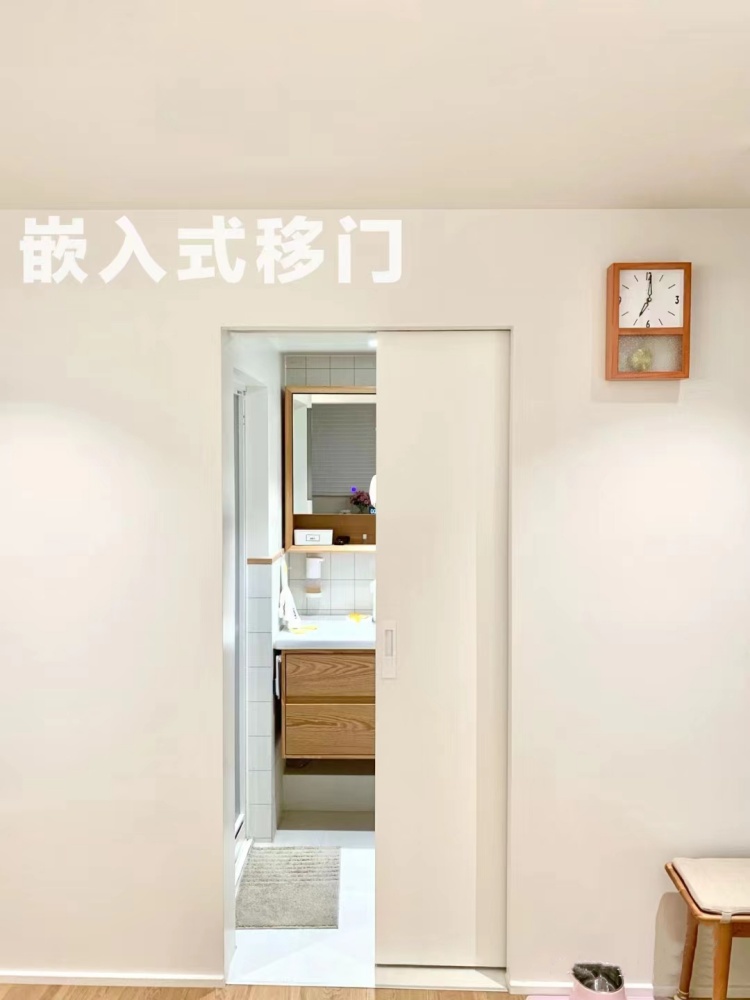 实木复合烤漆联动隐形口袋推拉门