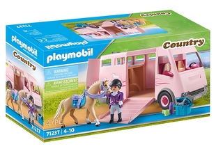 playmobil摩比世界71237马匹运输车女孩生日礼物 授权经销商