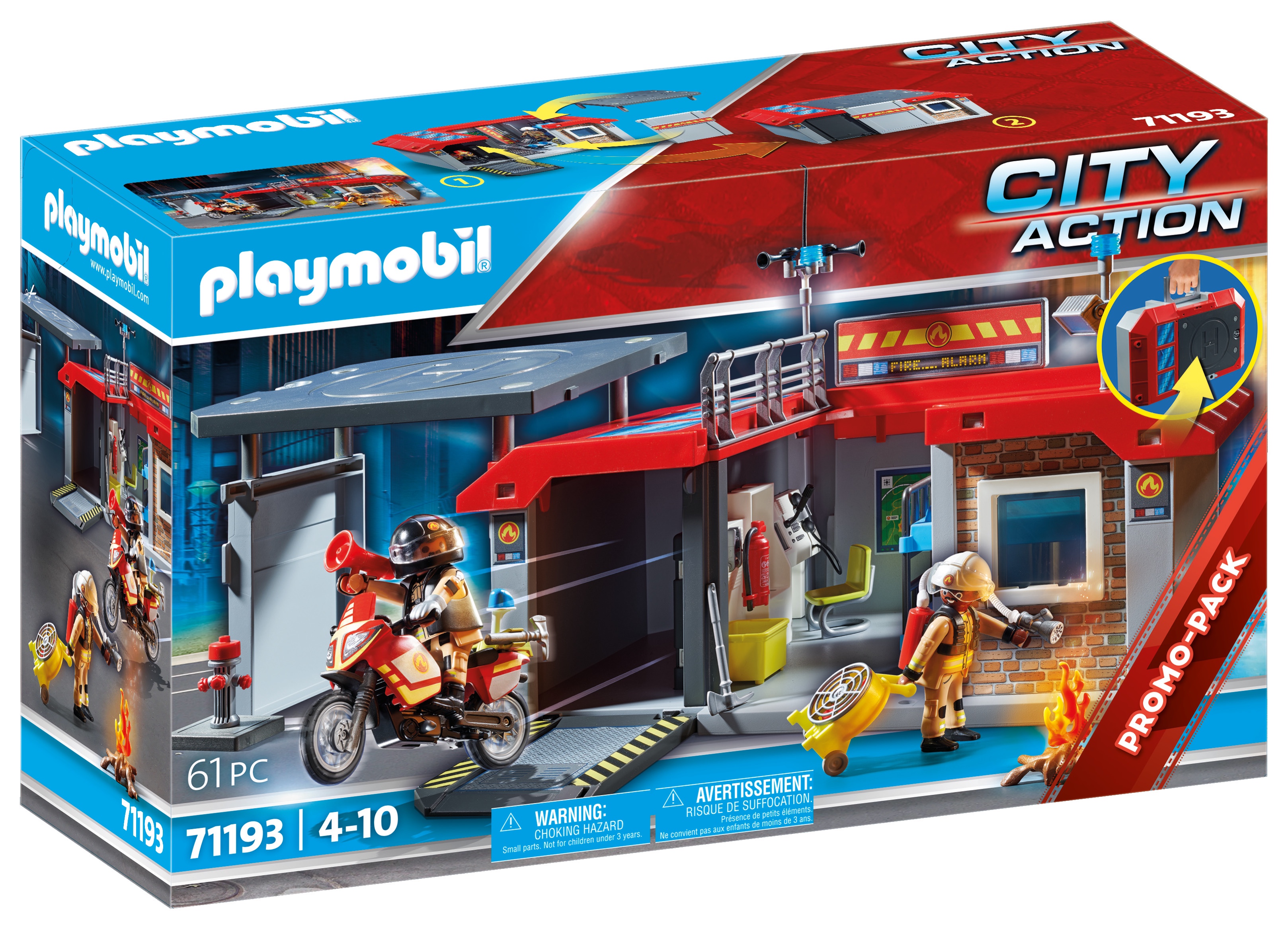 playmobil摩比世界71193便携式消防站71194喷水消防车71195直升机