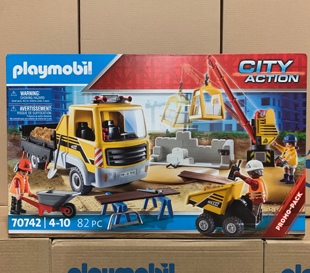 建筑工地 摩比世界玩具playmobil70742带卸货车 授权经销商