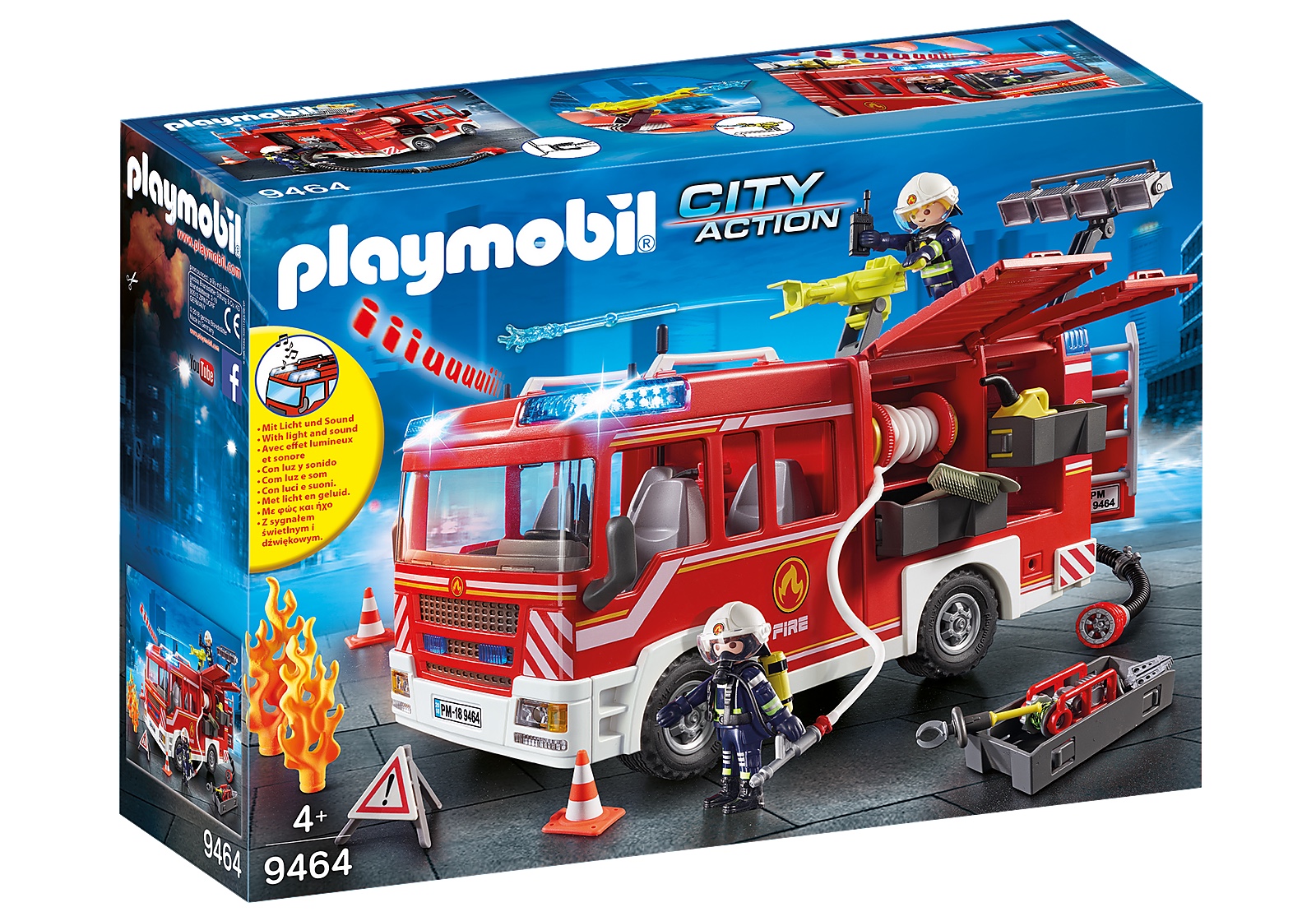 playmobil9464消防车德国摩比世界情景玩具包邮现货男孩生日礼物
