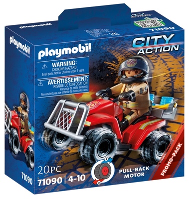 playmobil摩比世界71090广场火力71092警察消防回力摩托车玩具