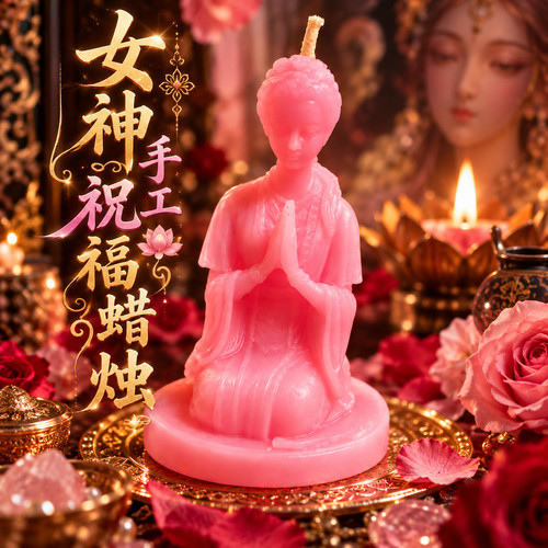 泰国原创手工蜡烛新月蜡烛满月蜡烛水晶草药蜡烛愿望祝福蜡烛