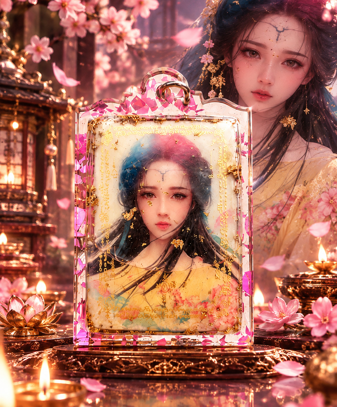 特色泰牌阿赞公九尾姐姐吊坠 孤品 美女佩戴