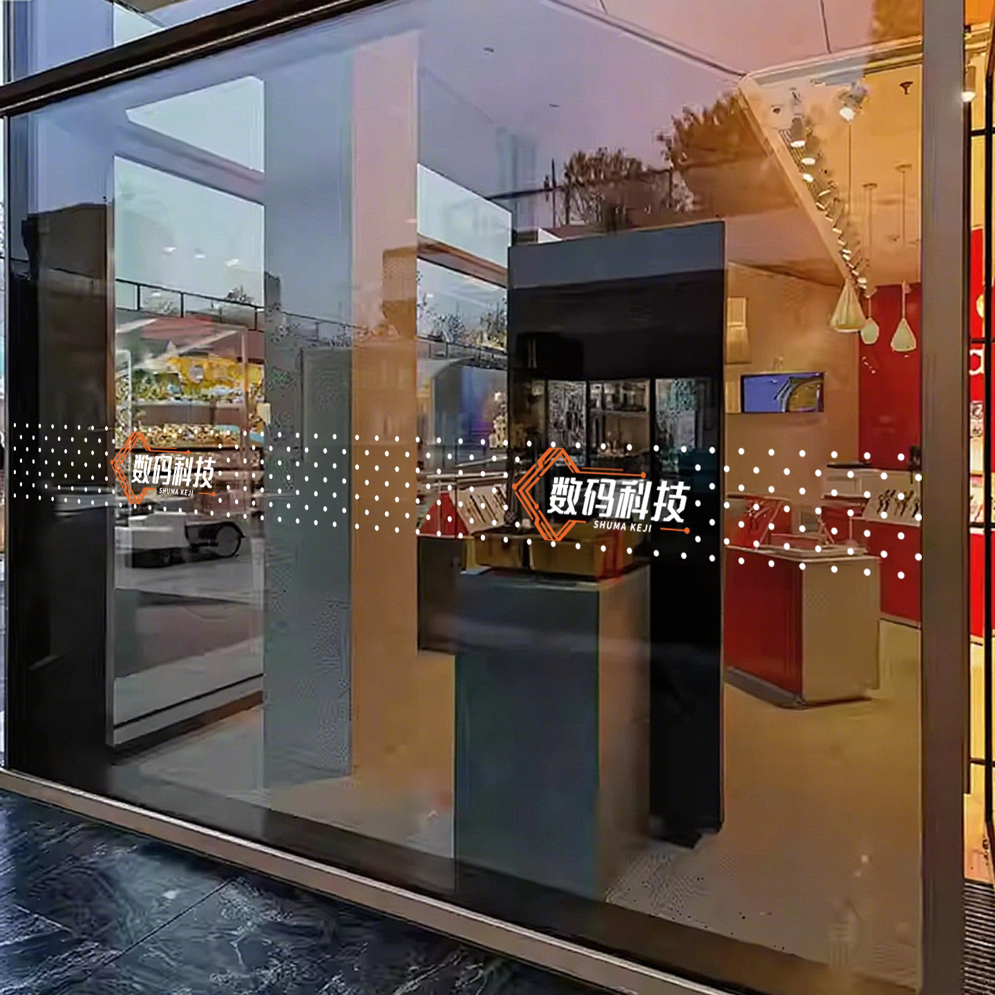 简约圆点玻璃门防撞腰线橱窗办公室隔断酒店展厅静电贴纸定制LOGO