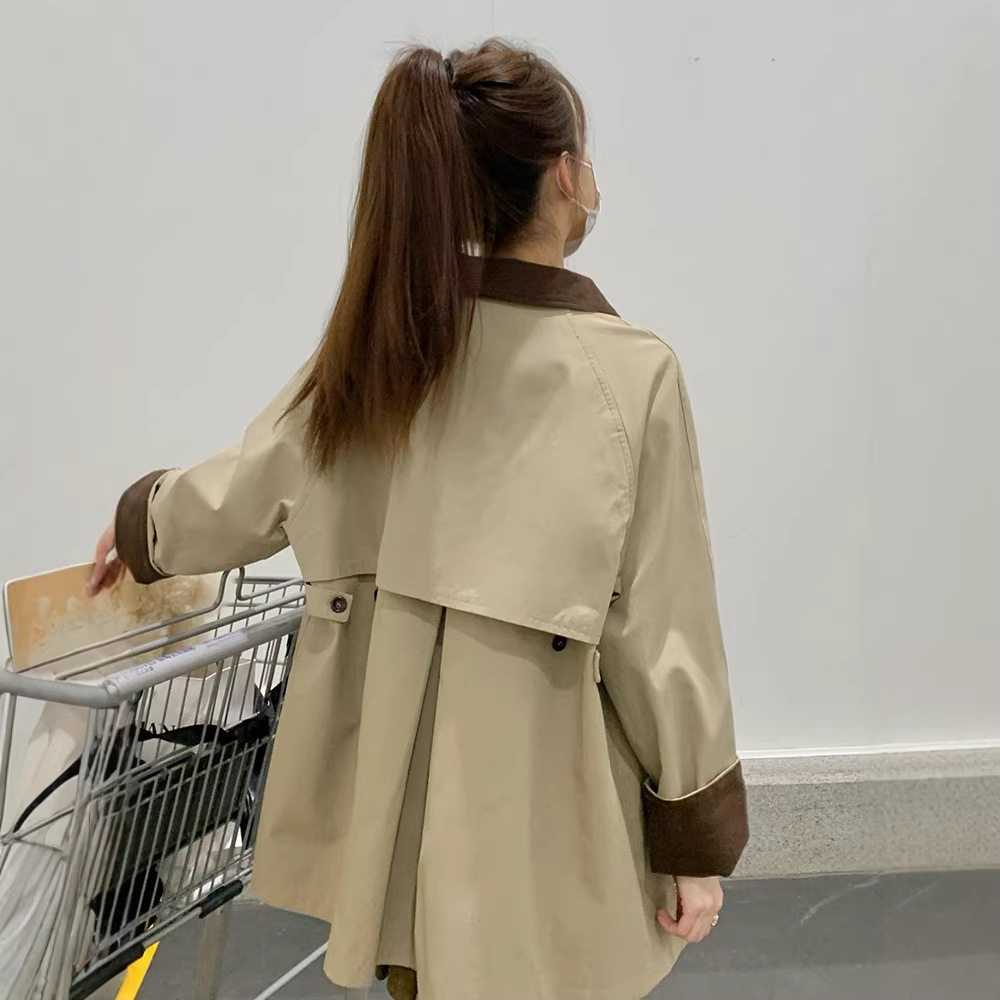 卡其色风衣外套女小个子2026春季新款短款工装潮短款风衣女小个子