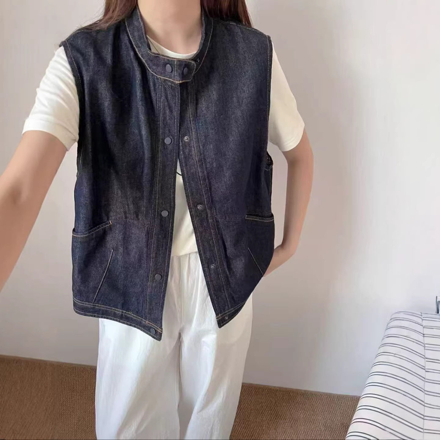 26年春款牛仔马甲女宽松休闲韩版学院风亚麻牛仔坎肩新款坎肩无袖,女装/女士精品,马夹,淘宝优惠券,粉丝福利购,淘宝优惠卷