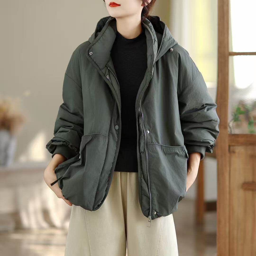 26春款棉袄女加码加厚保暖新款连帽宽松休闲韩版棉衣新款外套棉袄