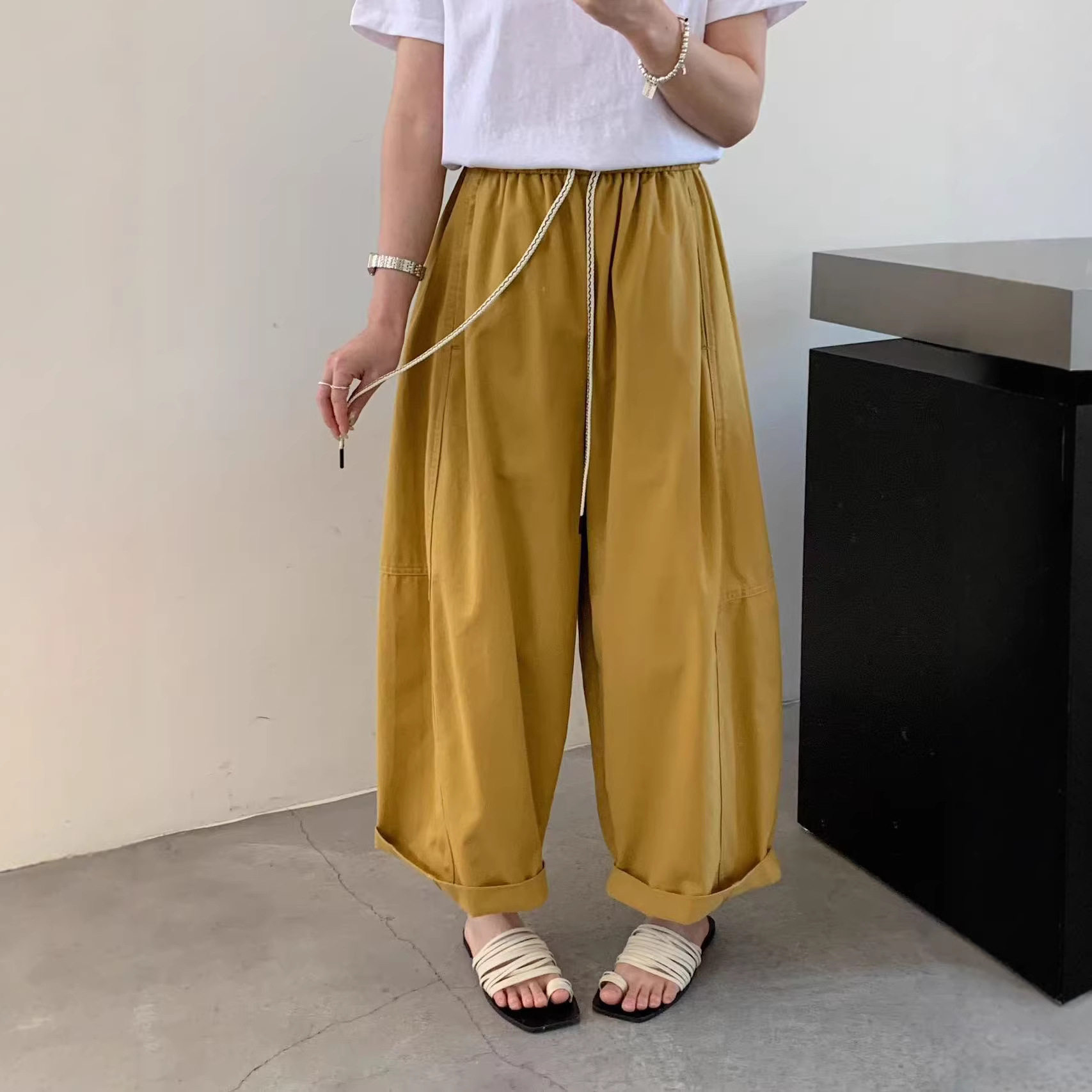 26年春款休闲裤女八分洗水棉哈伦裤宽松学院风显瘦裤子慵懒风裤子,女装/女士精品,休闲裤,淘宝优惠券,粉丝福利购,淘宝优惠卷