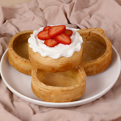 圣诞节法式动物黄油千层挞壳水果甜品甜点制作奶油塔皮烘焙半成品