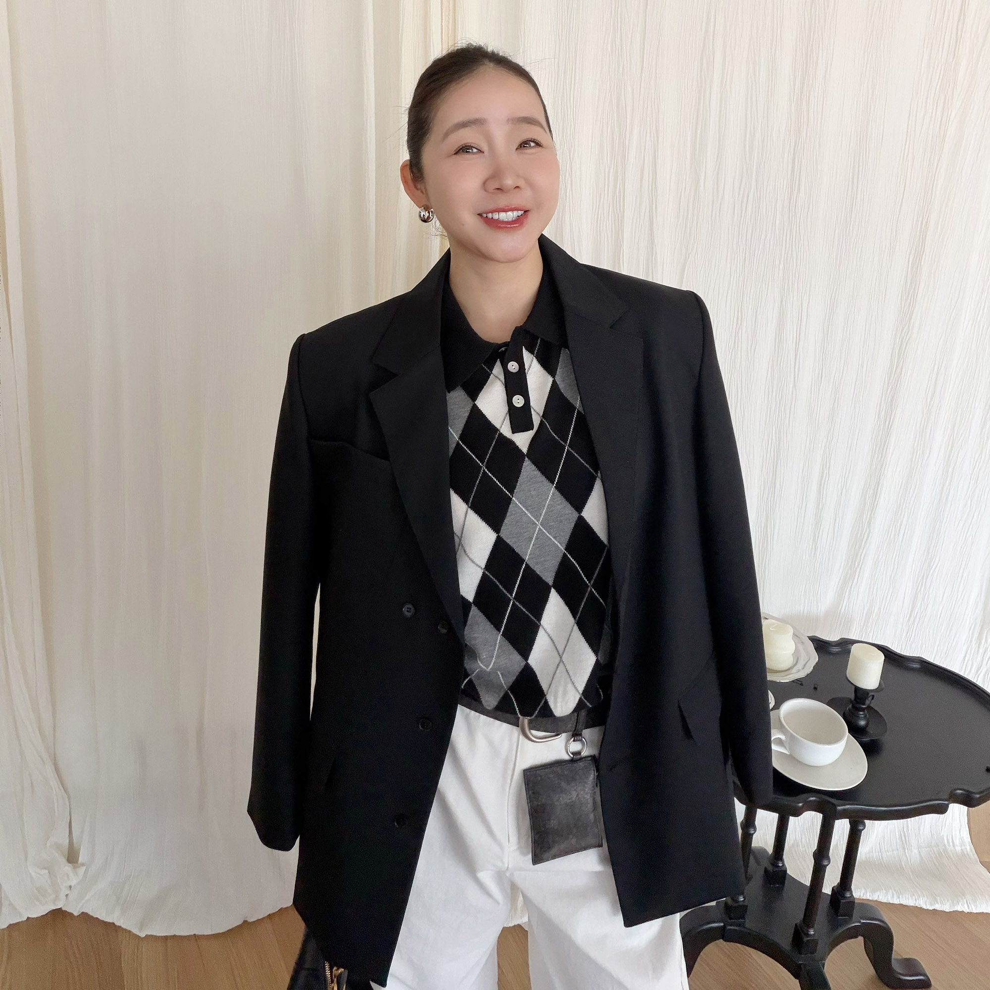 widelia陈魅儿2026春夏新款 职业风美式复古慵懒风宽松西装外套女