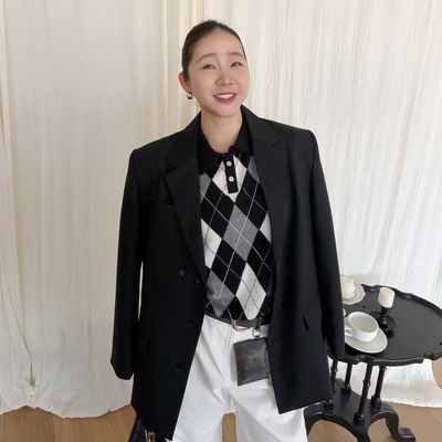 职业风慵懒风宽松西装外套