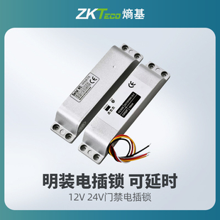 24V 侧装 可延时 电控锁 12V 插销锁 门禁锁 电插锁 明装