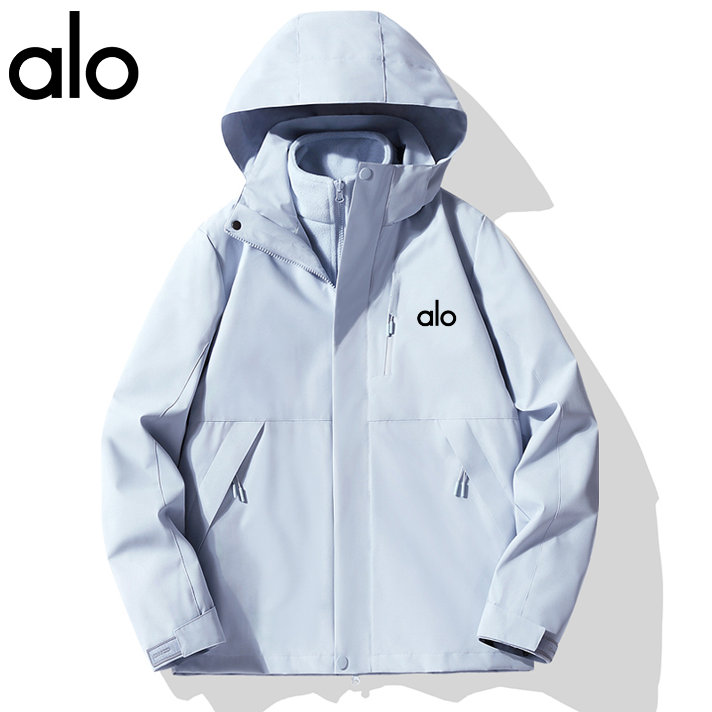 ALO冲锋衣石墨烯可拆卸三合一摇粒绒内胆防风上衣山系运动外套男