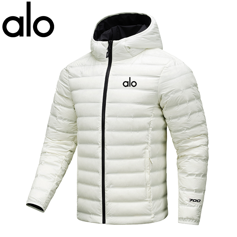 alo双面穿羽绒服男2025新款冬季保暖外套潮宽松休闲运动立领上衣
