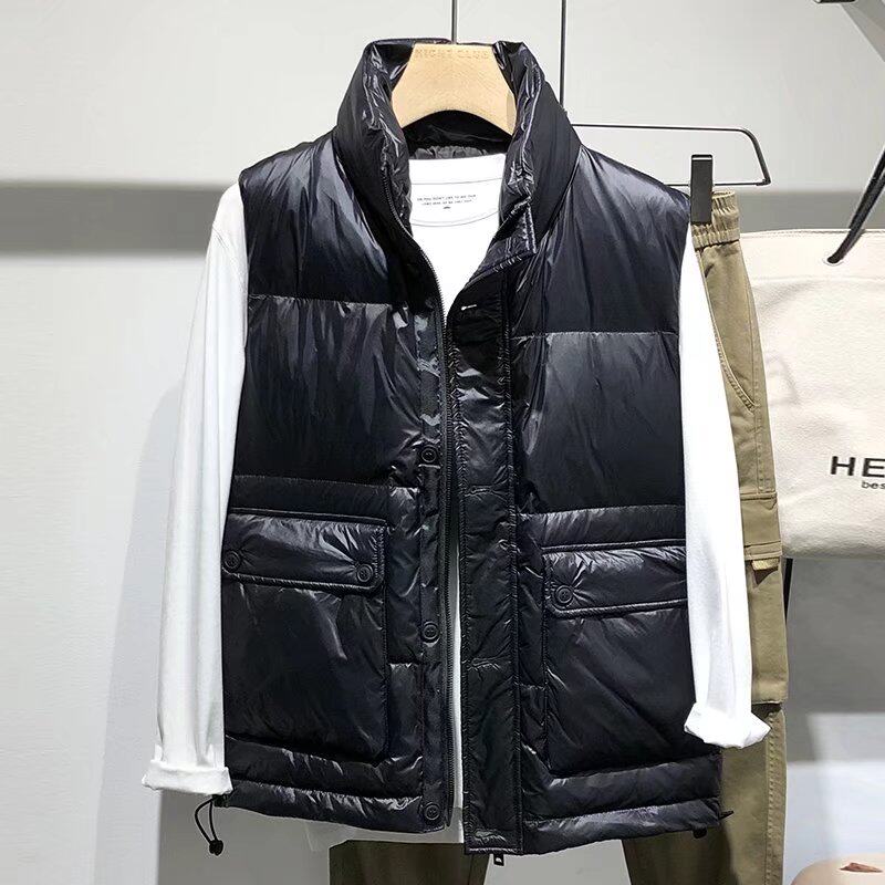 DOWN COTTON JACKET VEST MENS THERMAL VEST AUTUMN AND WINTER NEW HANDSOME STAND COLLAR JACKET SLIM KOREAN VERSION OF THE TREND