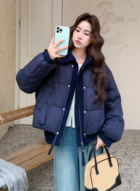 【档口现货】灯芯绒拼接假两件羽绒服2C233-815-P245-K359