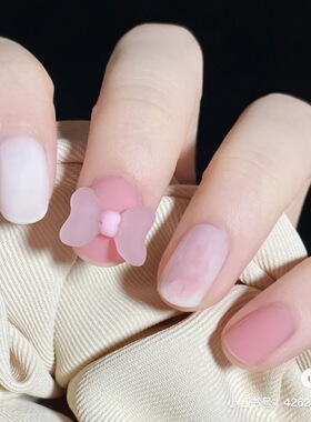 ARATA 美甲饰品 指甲饰品 高级可爱温柔磨砂 亮面 蝴蝶结百搭好看