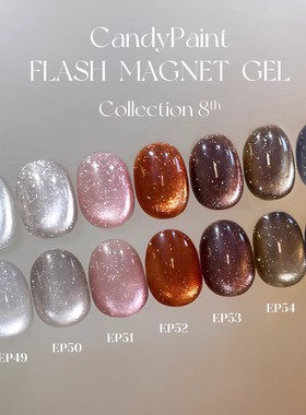 CandyPaint第八弹星空碎钻猫眼胶爆闪暗夜黑巧克力棕琥珀甲油胶