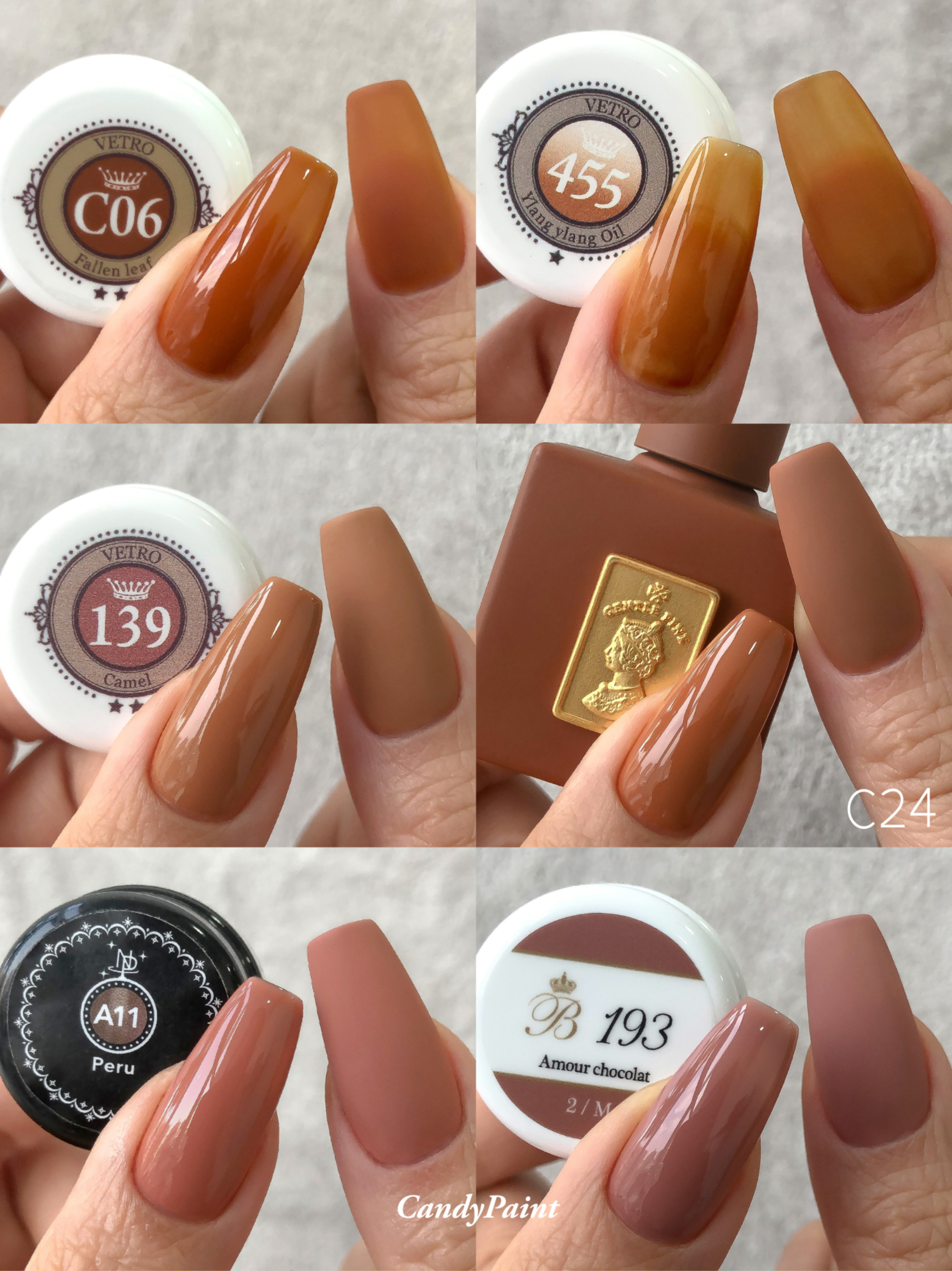 棕色合集 日韩蜂蜜棕焦糖棕摩卡巧克力苦咖色卡其美甲光疗胶vetro