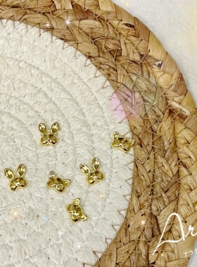 ARATA美甲饰品 可爱的兔兔头 猫猫头饰品 电镀真金美甲饰品