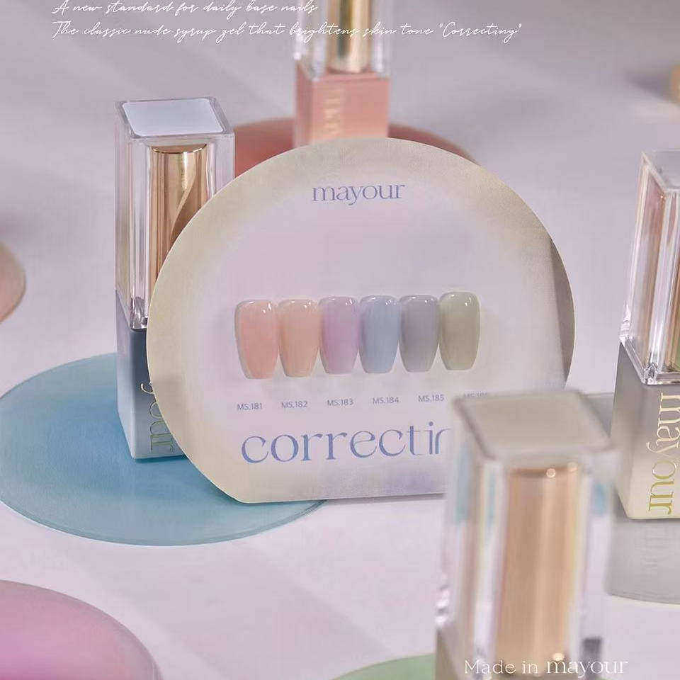 2025 韩国进口 Mayour 显白透色马卡龙色 Correcting 甲油胶