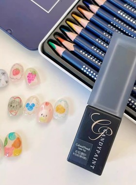 CandyPaint彩铅磨砂封层甲油胶擦洗封层水彩手绘涂鸦DIY美甲专用