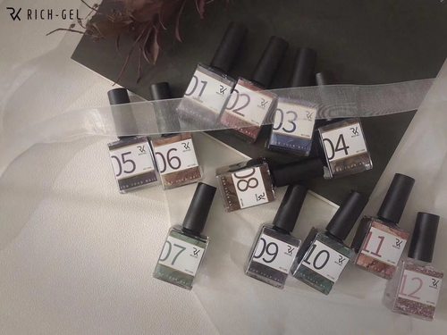 RICHGEL新款 网红美甲日式复古12色速干晕染液随意创作 Rich gel