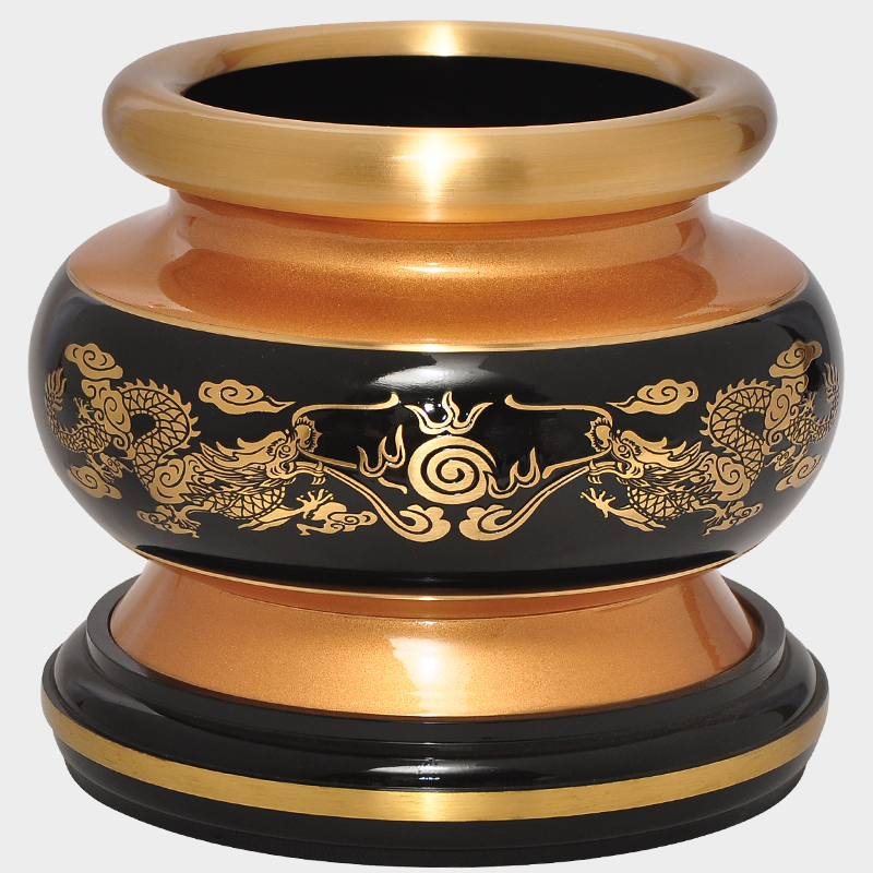 黄铜圆边招财香炉寺庙佛堂供佛香炉香熏心经檀香炉家用佛具用品