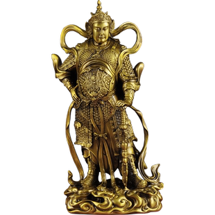 黄铜韦陀佛像摆件韦陀伽蓝护法神像韦驮韦陀菩萨护法家用寺庙供奉