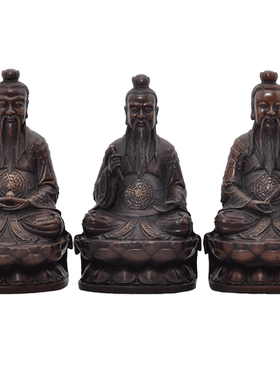 黄铜三清道祖摆件灵宝天尊佛像