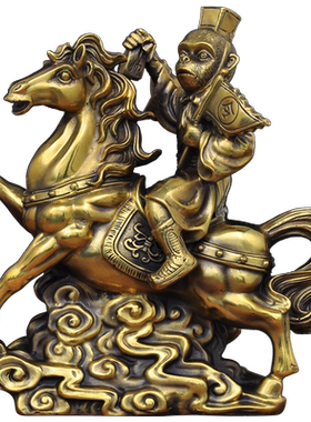 全铜马上封侯摆件铜马猴子铜家居客厅玄关装饰品乔迁新居开业礼品