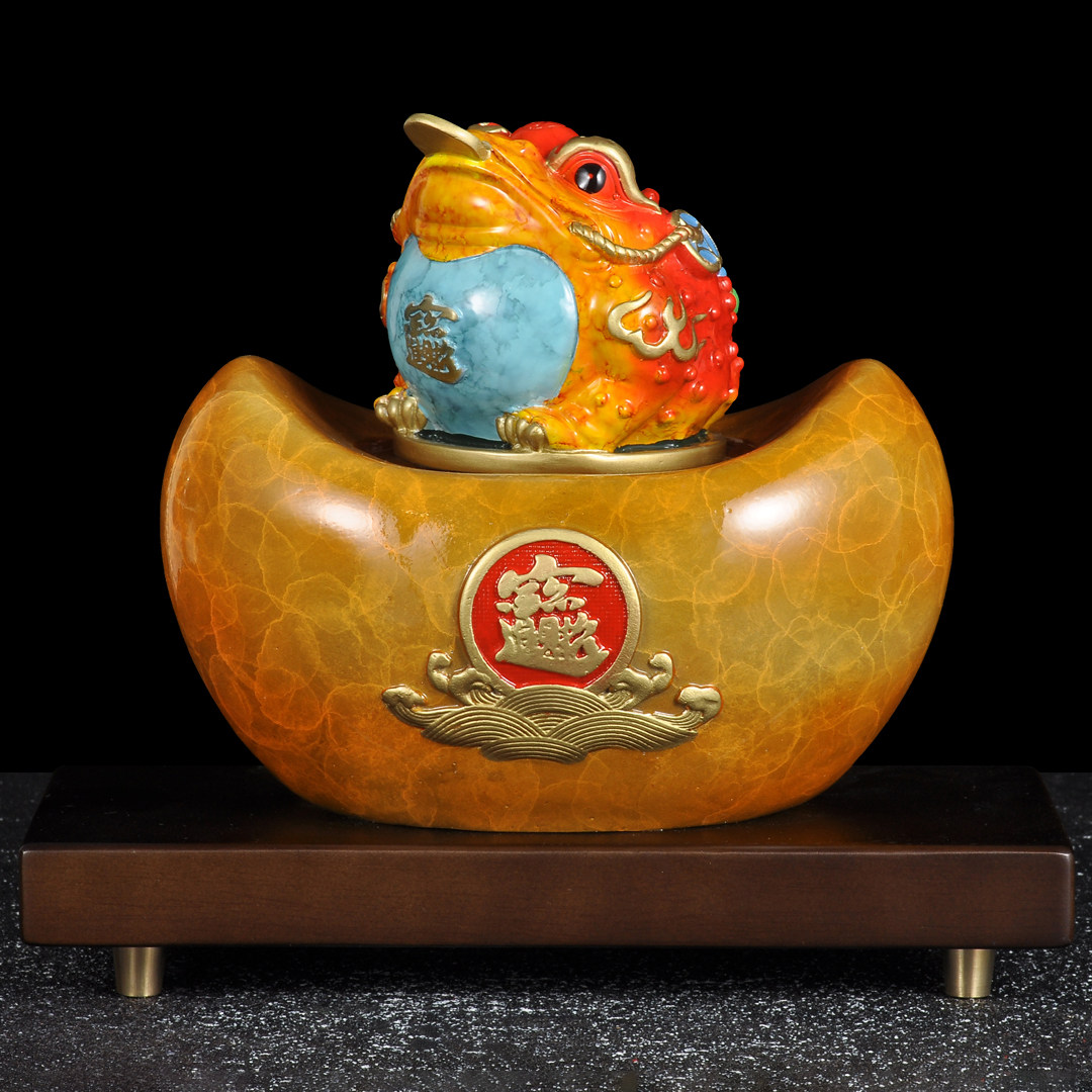 彩铜元宝金蟾摆件招财开业礼品