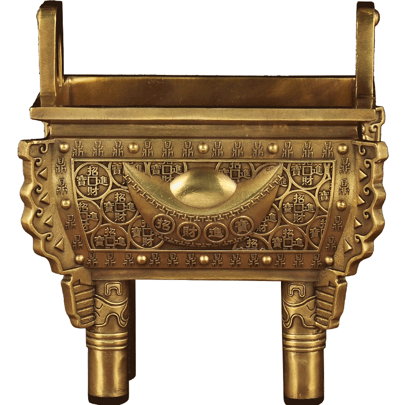 黄铜鼎盛千秋招财宝鼎摆件公