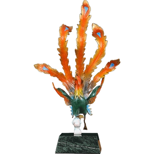 彩铜凤凰摆件凤舞九天黄铜凤凰家居客厅电视柜酒柜装饰品商务礼品