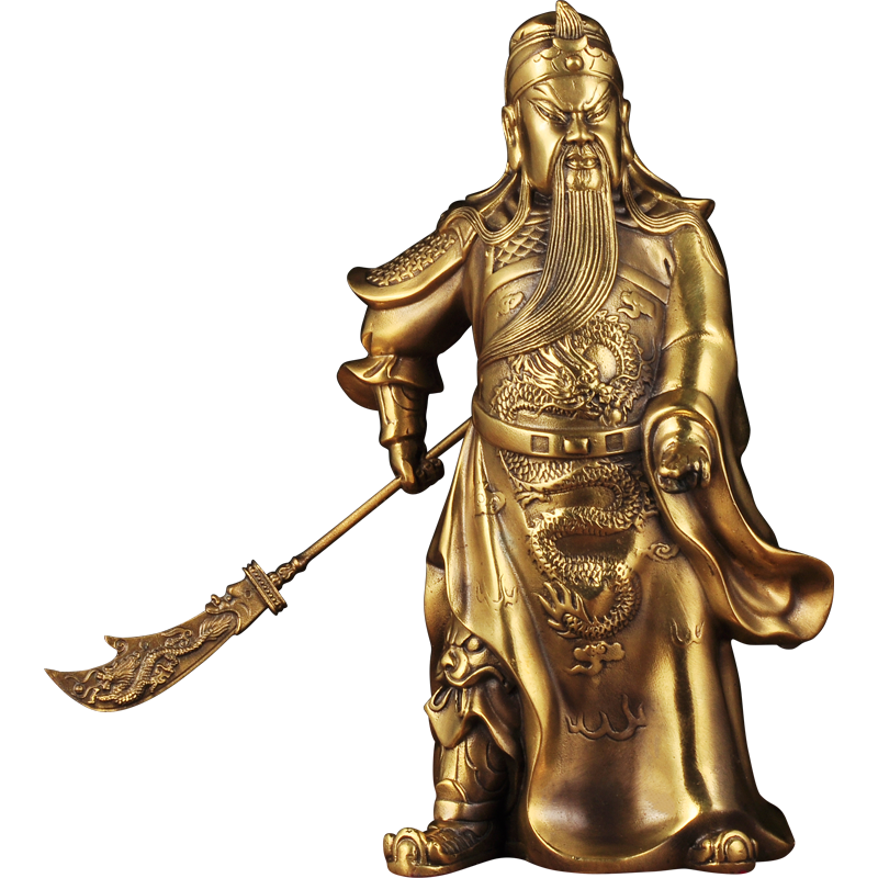 黄铜关公摆件武财神关二爷招财