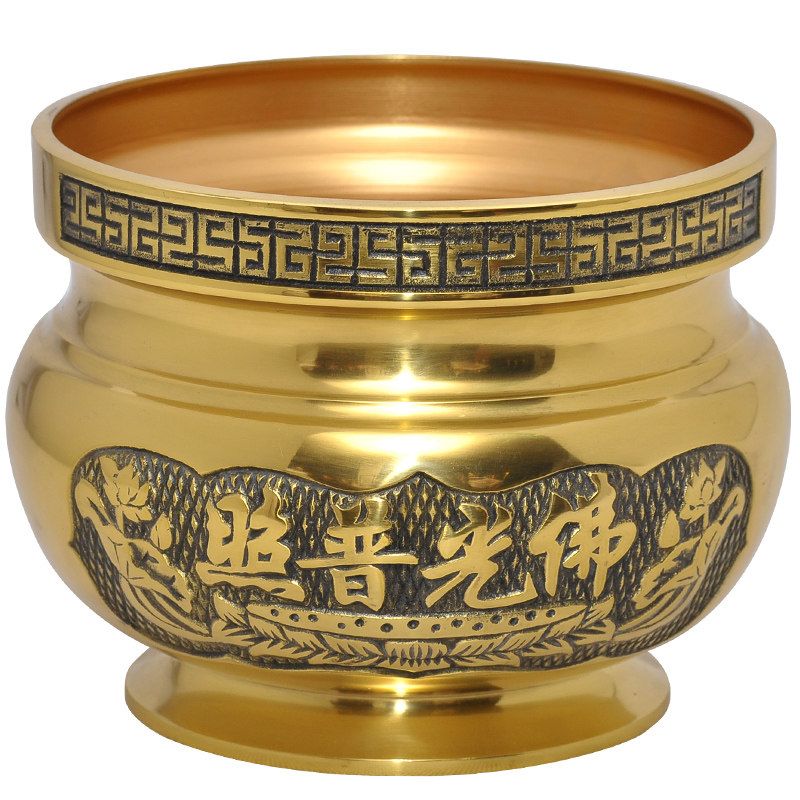 全铜莲花佛光炉摆件供佛线香炉插香炉家用供奉熏香炉寺庙佛堂佛具