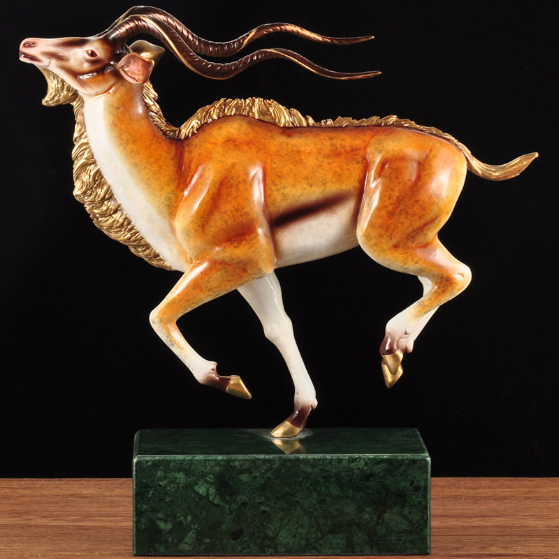 彩铜领头羊摆件生肖羊家居客厅装饰品公司办公室摆设开业商务礼品