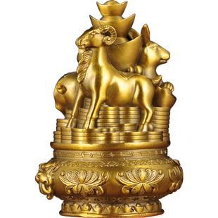 黄铜十二生肖一套摆件招财聚宝盆老鼠牛虎兔子龙蛇马羊猴子狗猪鸡