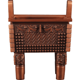 紫铜司父戊方鼎摆件鼎盛千秋铜鼎家居客厅玄关书房装饰品商务礼品