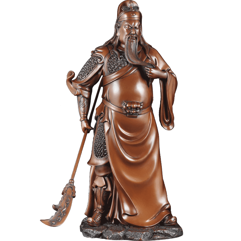 莲善堂紫铜招财关公摆件