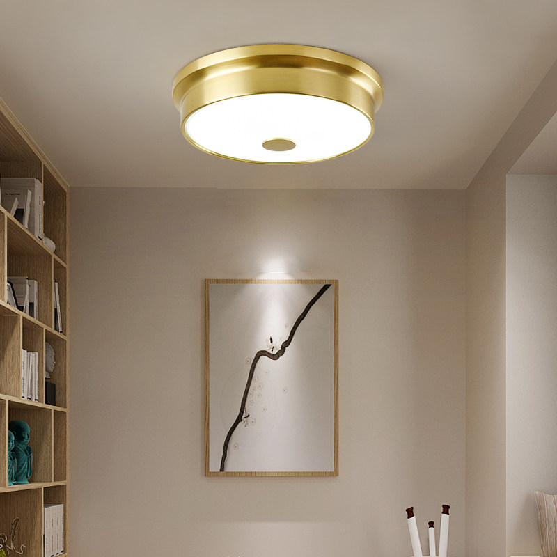 现代简约LED吸顶灯全铜玻璃吸顶灯全铜玉石吸顶灯卧室灯